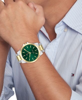 Men's Quartz Two-Tone Stainless-Steel Bracelet Watch, 43mm