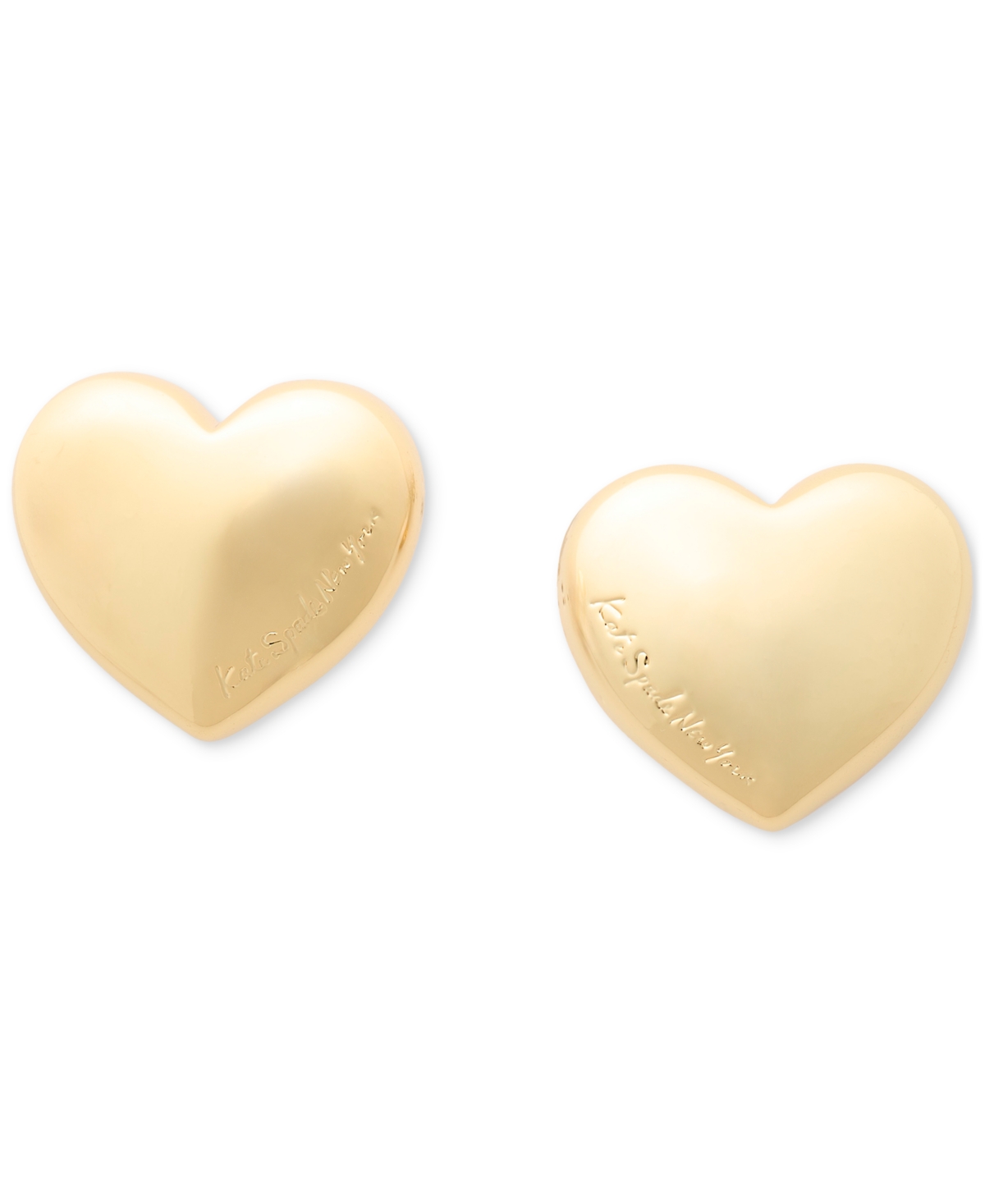 Kate Spade Red Enamel Logo Heart You Statement Stud Earrings In Gold
