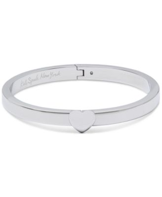 kate spade new york - Silver-Tone Polished Heart Bangle Bracelet