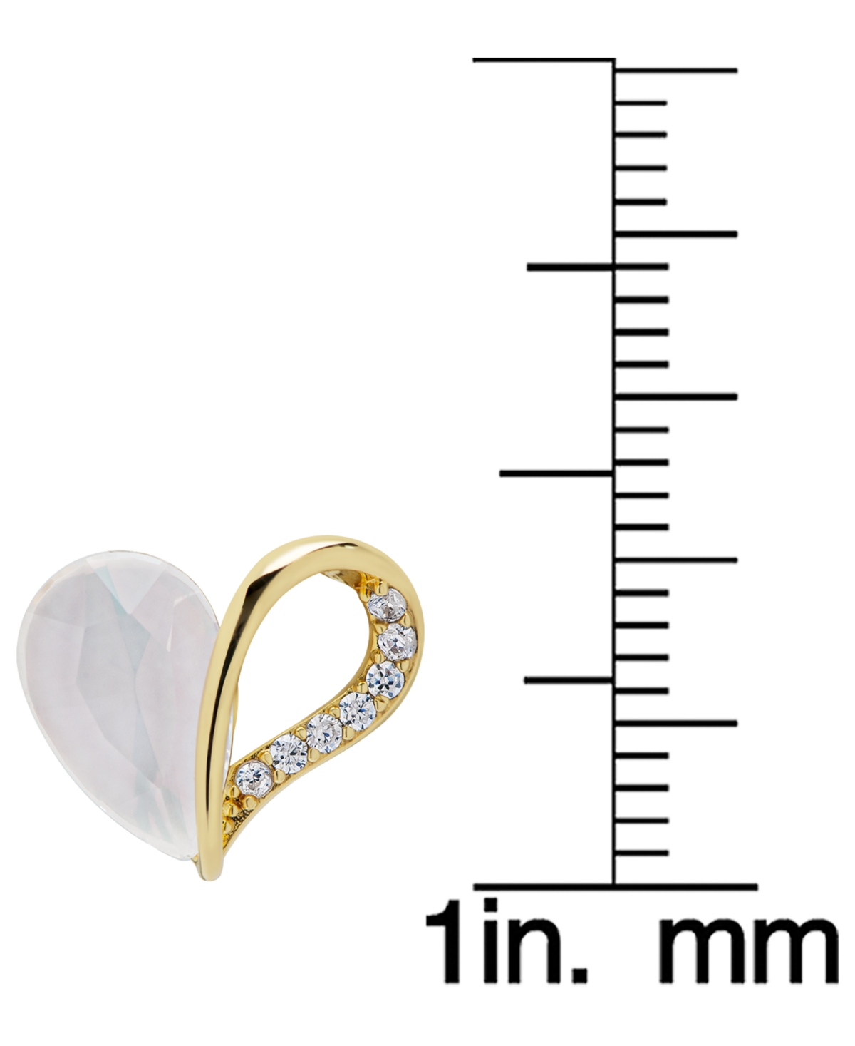 Macy's Lab Grown White Sapphire Heart Stud Earrings (3-7/8 Ct. T.w.) In 14k Gold-plated Sterling Silver In White Sapphire