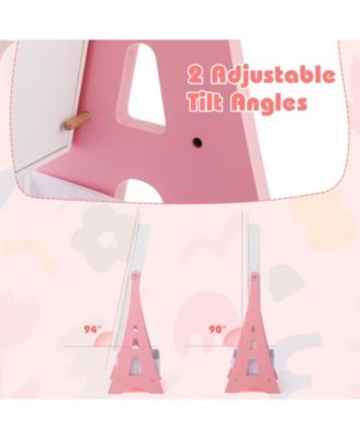 Kids Jewelry Cabinet with Full-Length Mirror and Foldable Drawer