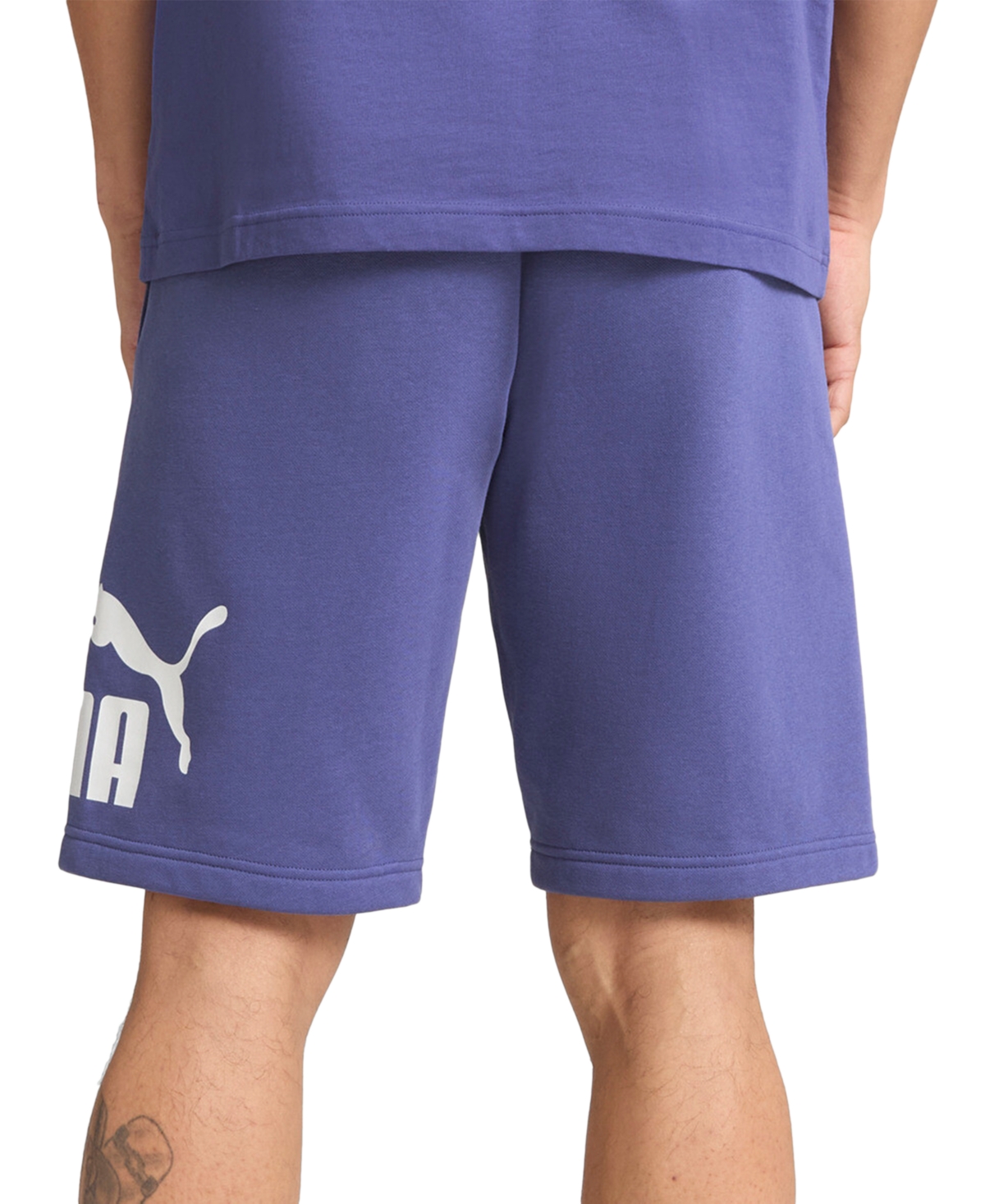 Puma Men's Logo Drawstring Shorts In Blue - 946