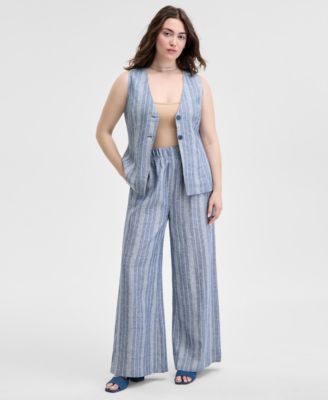 And Now This - Women's Striped Pull-On Pants