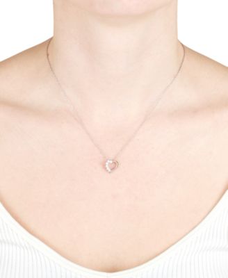 Cubic Zirconia Heart Pendant Necklace (1/3 ct. t.w.) in Sterling Silver 