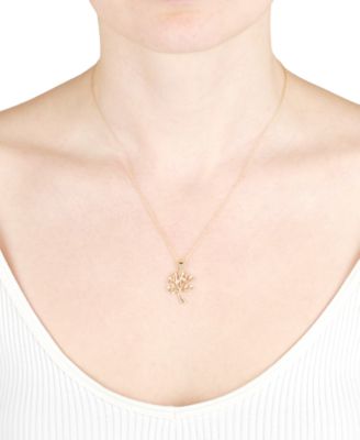 Cubic Zirconia Tree Of Life Pendant Necklace (1/4 ct. t.w.) in 14k Gold over Sterling Silver