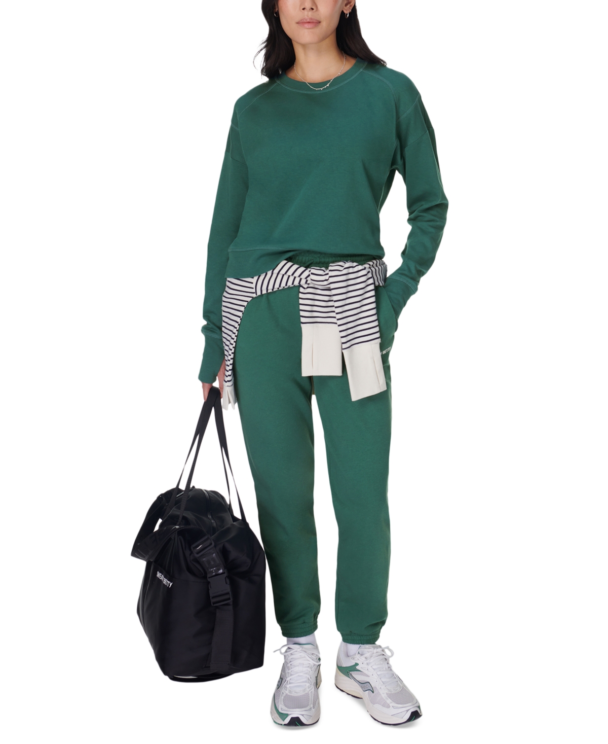 Sweaty Betty After Class Crop Sweatshirt In Glade Green