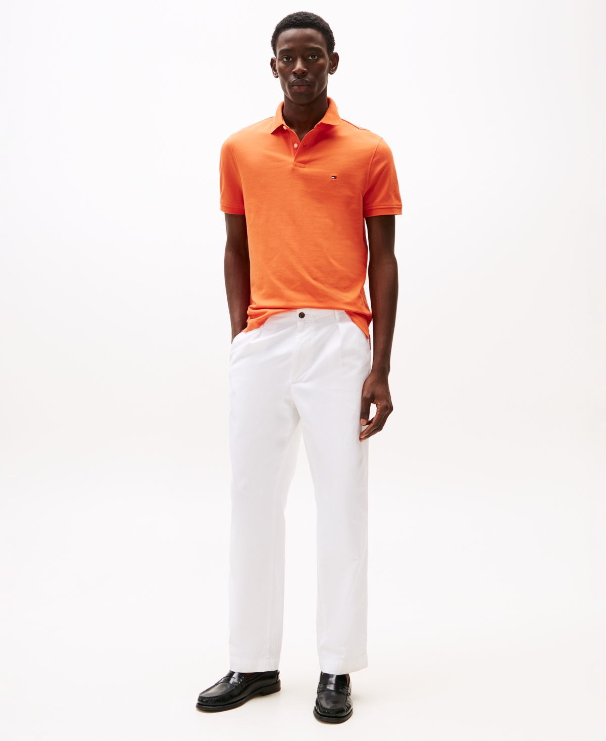 Tommy Hilfiger Iconic 1985 Cotton Piqué Polo Shirt In Brilliant Orange