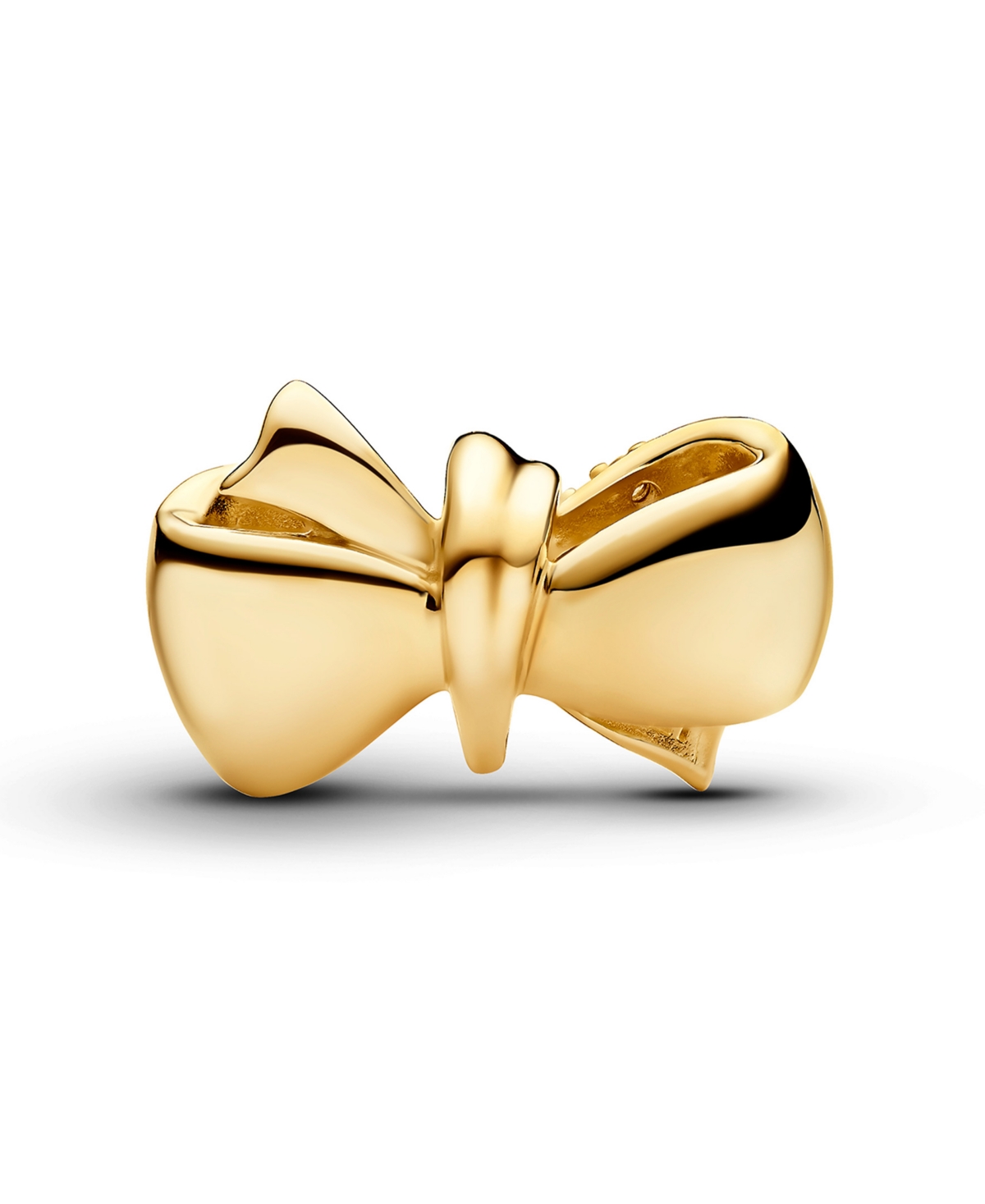 Pandora Gold-plated Sparkling Bow Charm In Sterling Silver