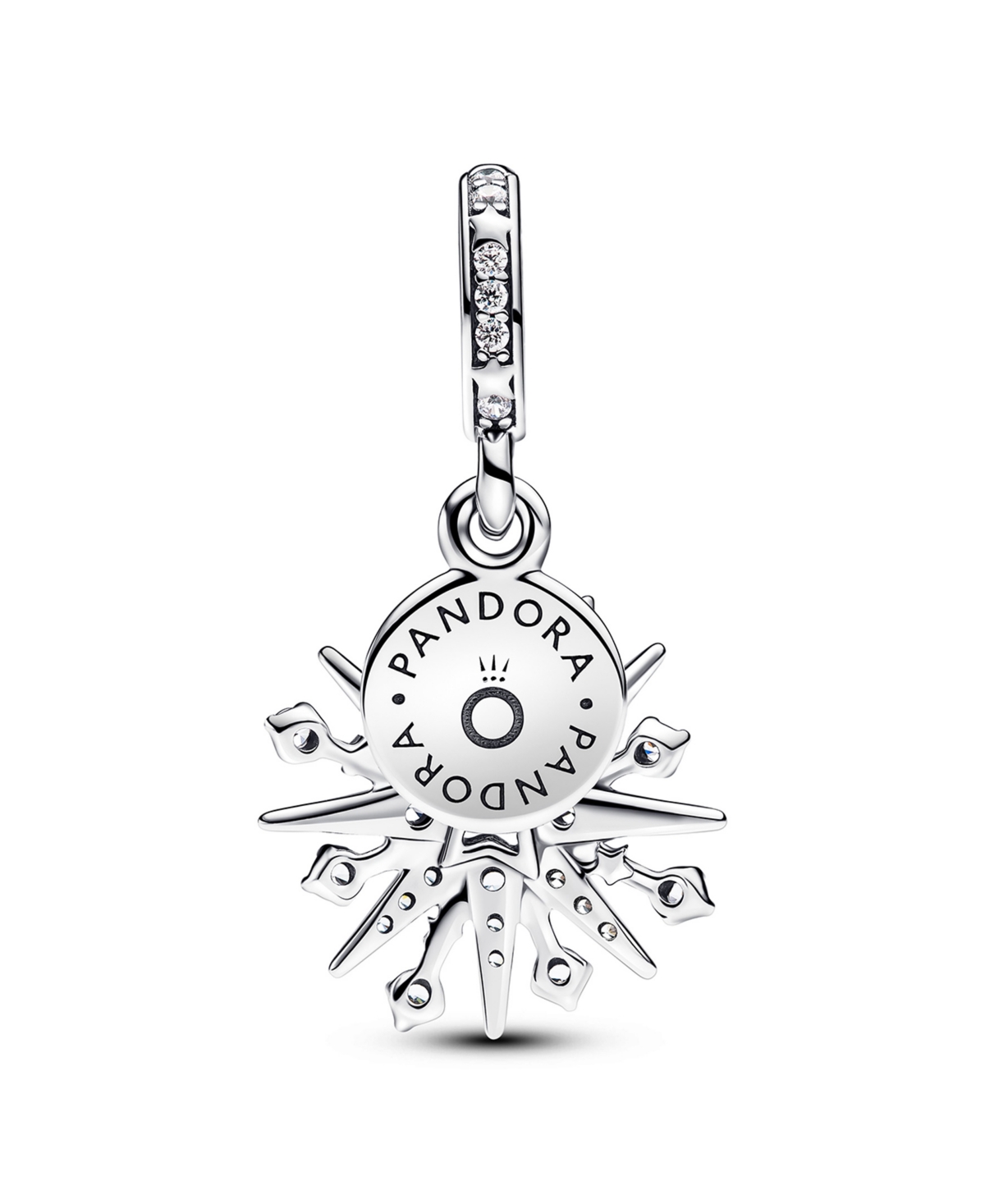 Pandora Sparkling Firework Double Dangle Charm In Sterling Silver