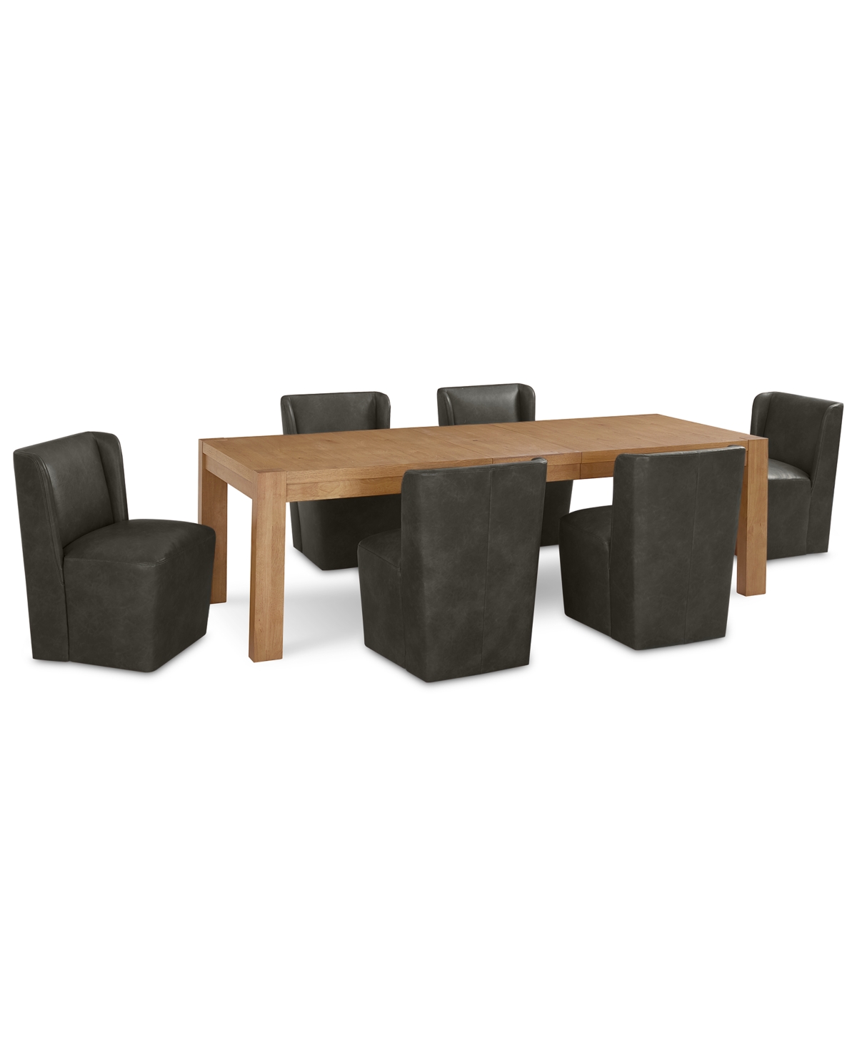 MACY'S 7 PC. DINING SET (DAVIE RECTANGULAR TABLE & 6 SEHAM CHAIRS), CREATED FOR MACY'S 