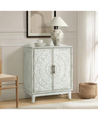 Eusebio Traditional Accent Cabinet with Hidden Drawer and Tapered Legs