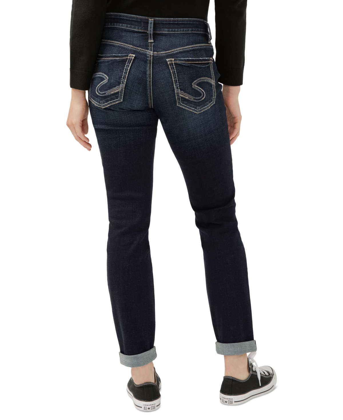 SILVER JEANS CO. WOMEN'S BOYFRIEND MID-RISE SLIM-LEG JEANS 