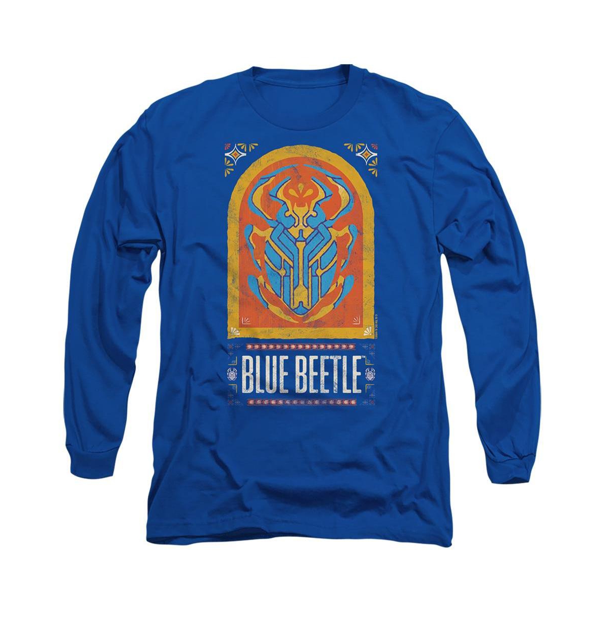 Men's Archway Long Sleeve Adult Tee / T-Shirt - Medium blue