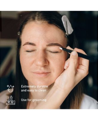 Beauty Essentials Bundle - Advanced Facial and Body Cleansing Brush, Studio Makeup Brush Set, Slant Tip Tweezer, and Eyelash Curler