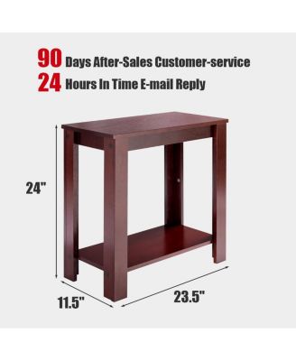 2-Tier Modern Compact End Table with Storage Shelf