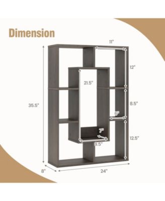 7-Cube Geometric Bookshelf Modern Decorative Open Bookcase