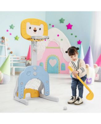 3-in-1 Adjustable Kids Basketball Hoop Sports Set