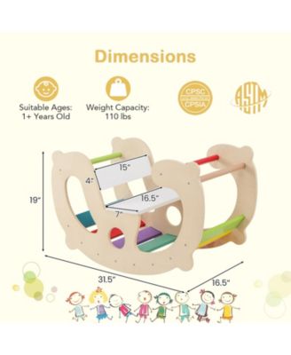 2-in-1 Rocking Horse Arch for Kids Montessori Climbing Toys with Arch Climber