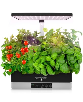 SereneLife Smart Indoor Herb Garden With LED Grow Lights, Black - Macy's