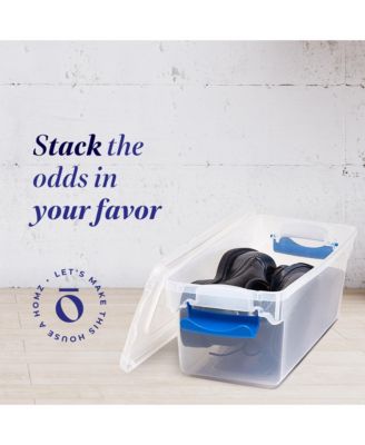 7.5 Quart Secure Latching Clear Plastic Stackable Storage Container,10 Pack