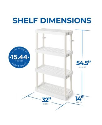 4 Shelf Adjustable Height Ventilated Medium Duty Storage, White