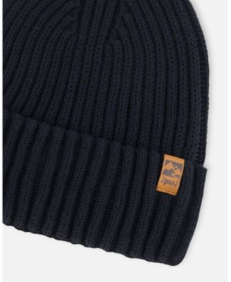 Kids Unisex Cuffed Knit Hat Black - Toddler|Child