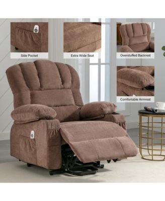 Single piece Woven Fabric Power Recliners for Elderly with Heat ,Lift Recliner Chair and Massage Recliner Chair
