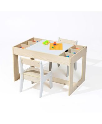 Drawing and Activity Board Children Table with 2 Chairs Set