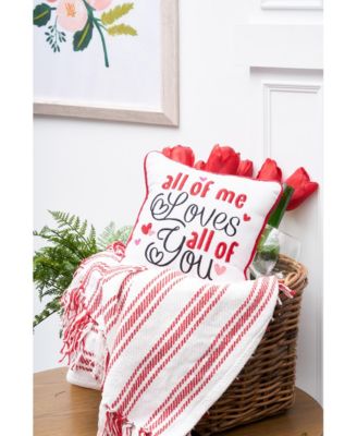 Valentine's Day "All of Me Loves All of You" Small/Petite Accent Pillow, 10" x 10"
