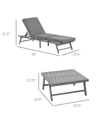 3-Piece Patio Couch Furniture Set with 2 Convertible Sofas,