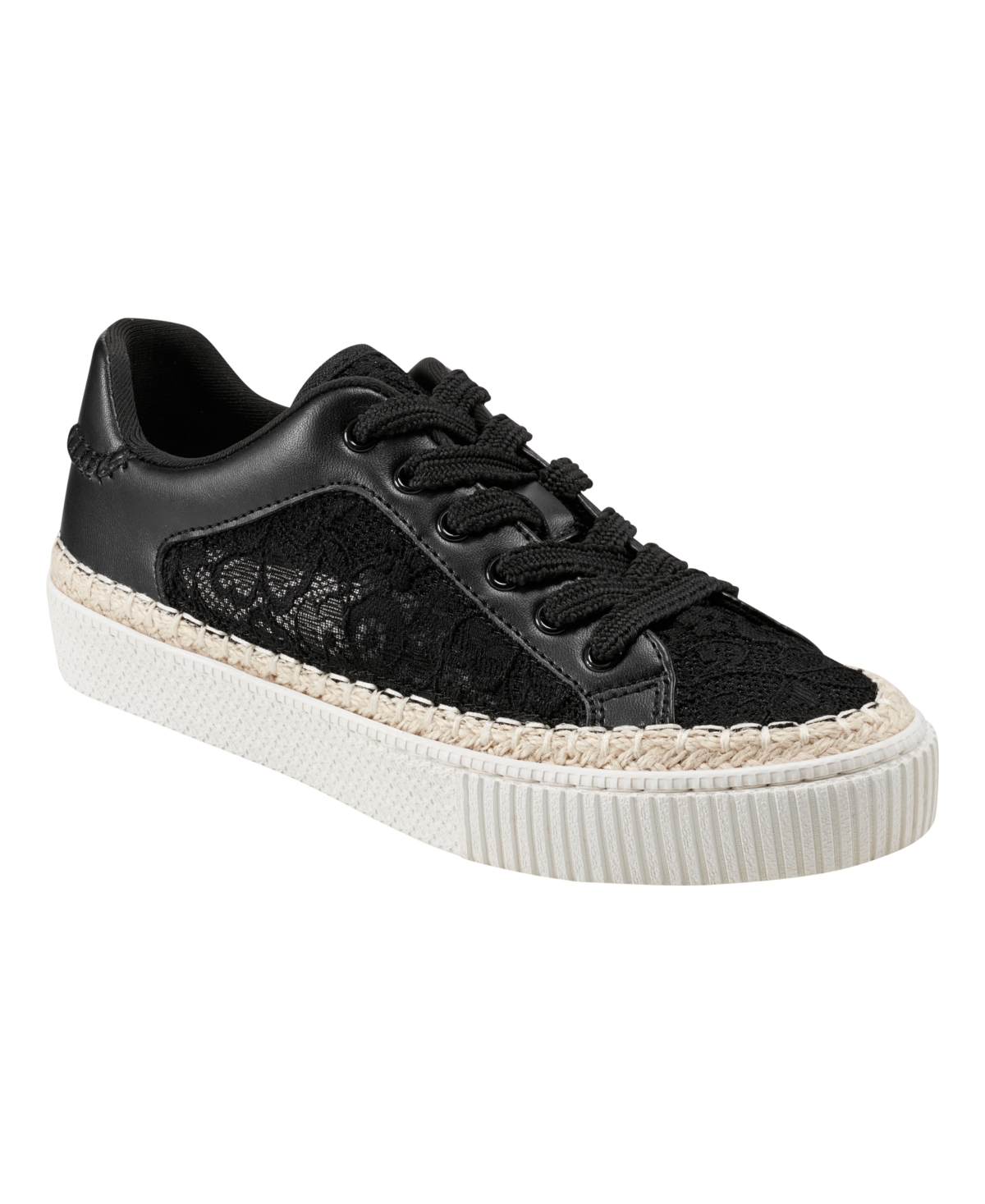 Marc Fisher Women's Spryng Round Toe Casual Sneakers In Black Lace