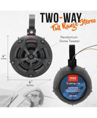 Waterproof Off-Road Speakers, 800 Watt PowerSport System, RGB Lights