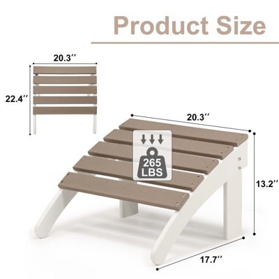 Outdoor Adirondack Ottoman - Weather-Resistant HDPE Patio Footrest for Ultimate Relaxation