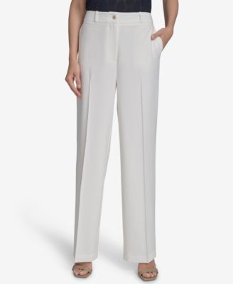 Halston - Women's Straight-Leg Mid-Rise Ankle Pants