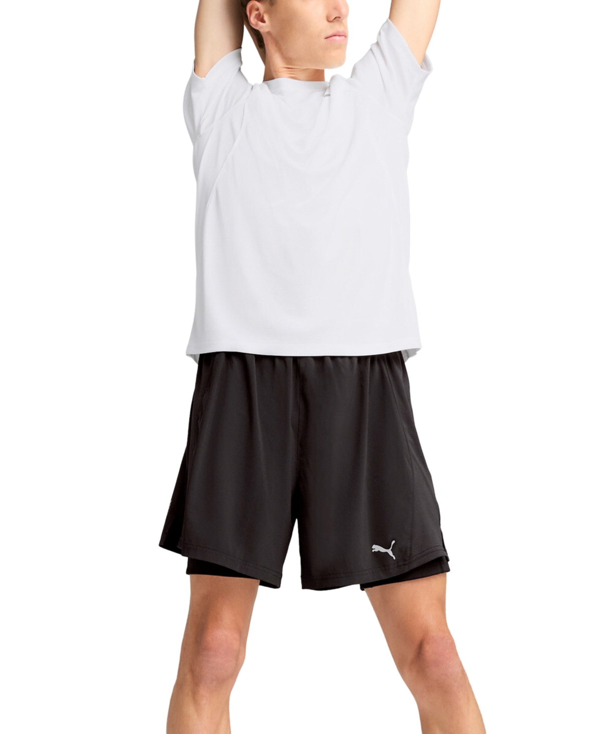Puma Men's Run Velocity Logo Shorts In  Black