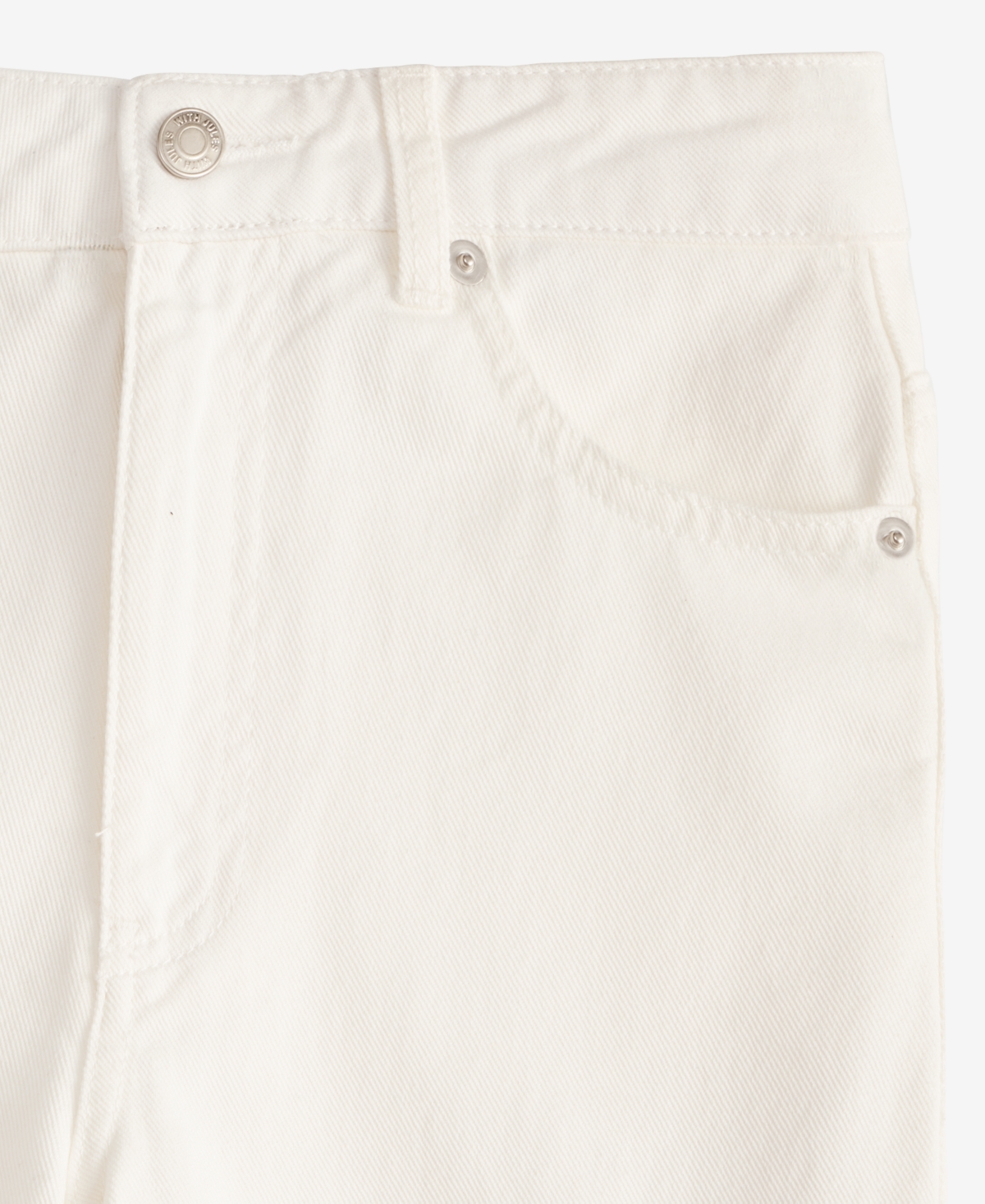 With Jules Big Girls Cotton Wide-leg Cargo Jeans In White