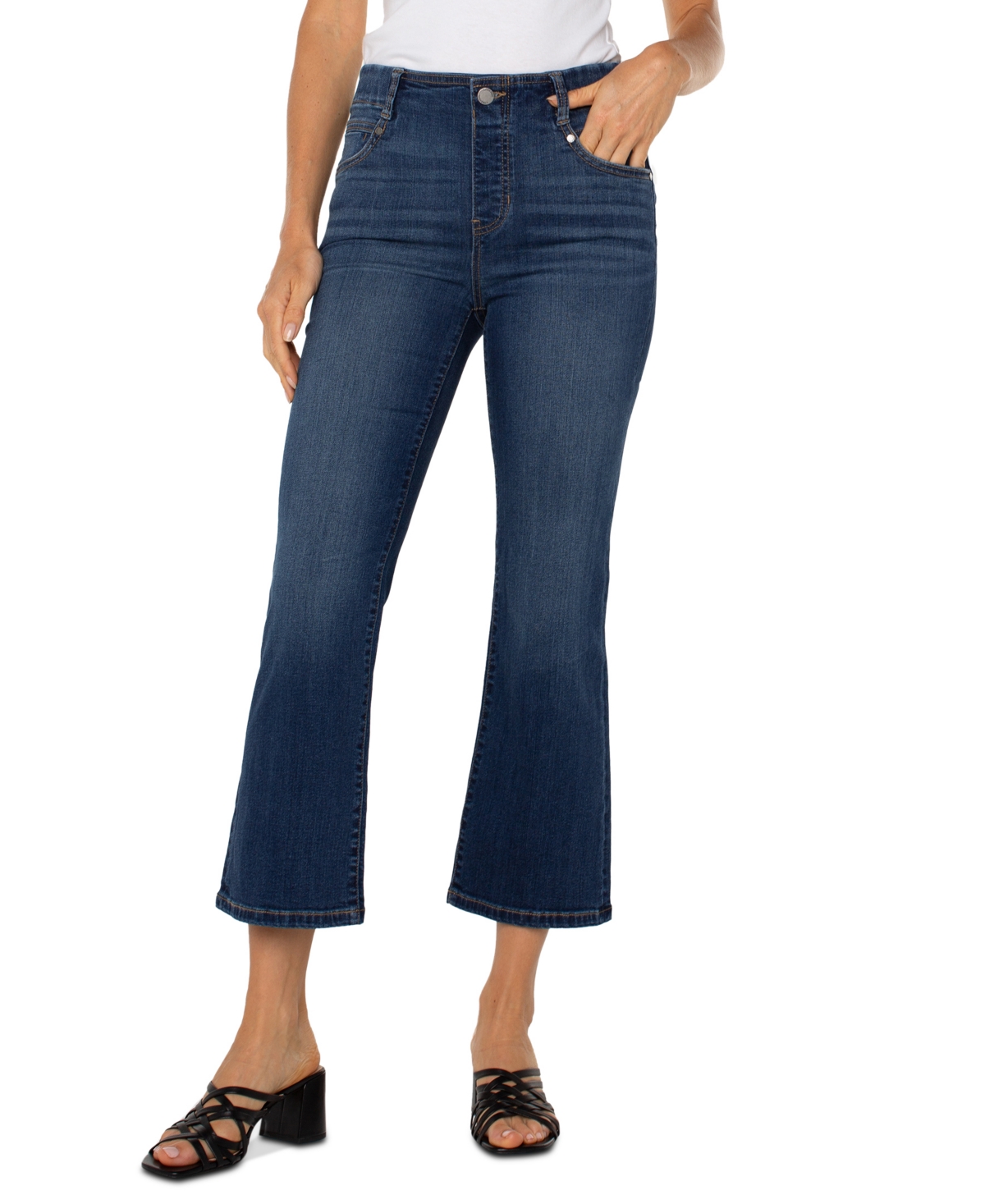 Petite Gia Cropped Flare Jeans - Bonelli