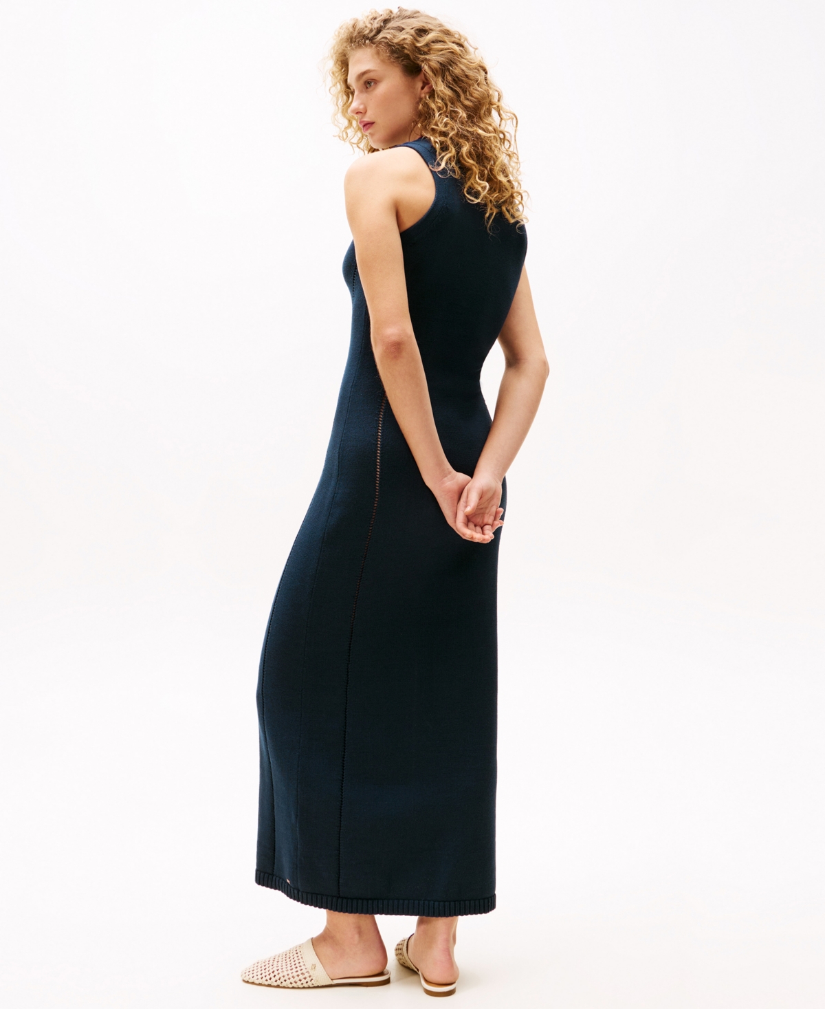 Tommy Hilfiger Sofia For Tommy Lattice Maxi Dress In Dark Night Navy