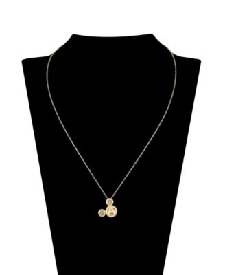 Cubic Zirconia Mickey Mouse Dream Initial Pendant Necklace