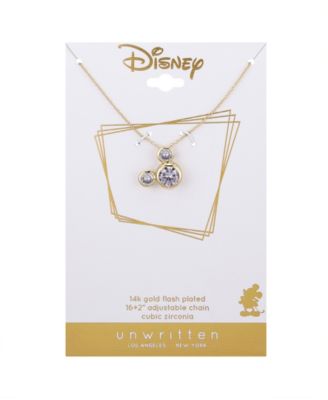 Cubic Zirconia Mickey Mouse Dream Birthstone Pendant Necklace