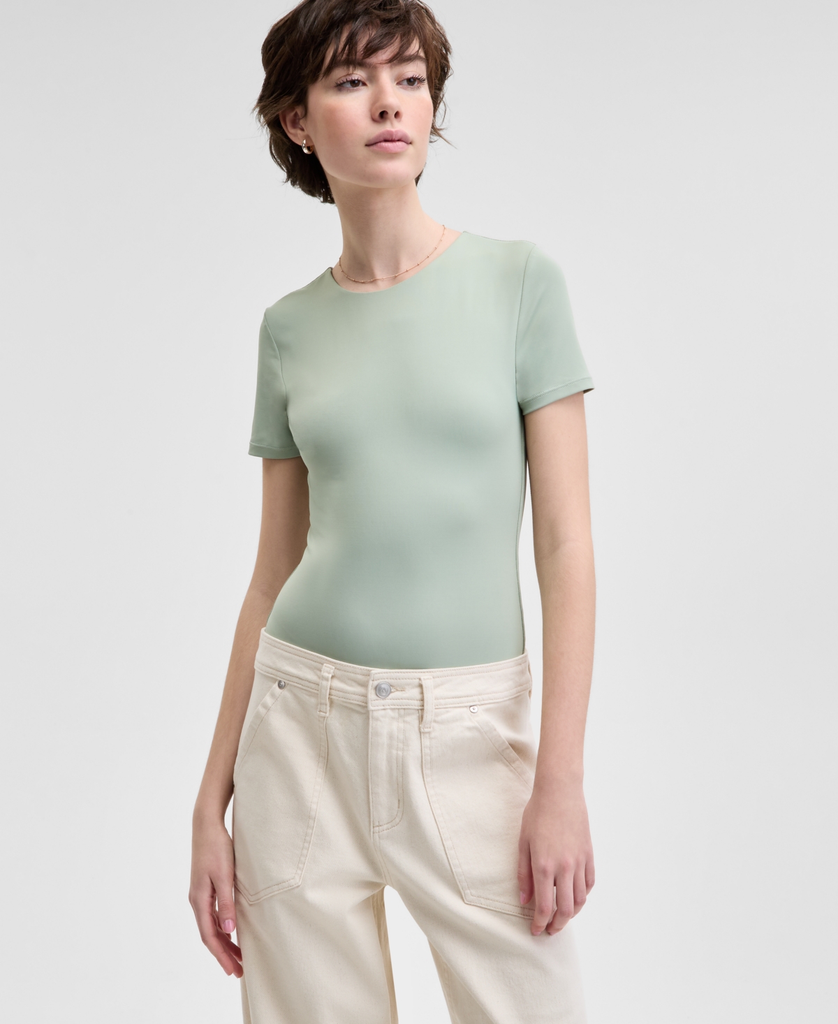 AND NOW THIS WOMEN'S DOUBLE-LAYERED CREWNECK BODYSUIT 