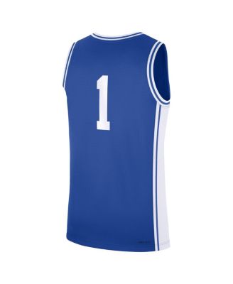 Men's 1 Royal Duke Blue Devils Road Replica Jersey