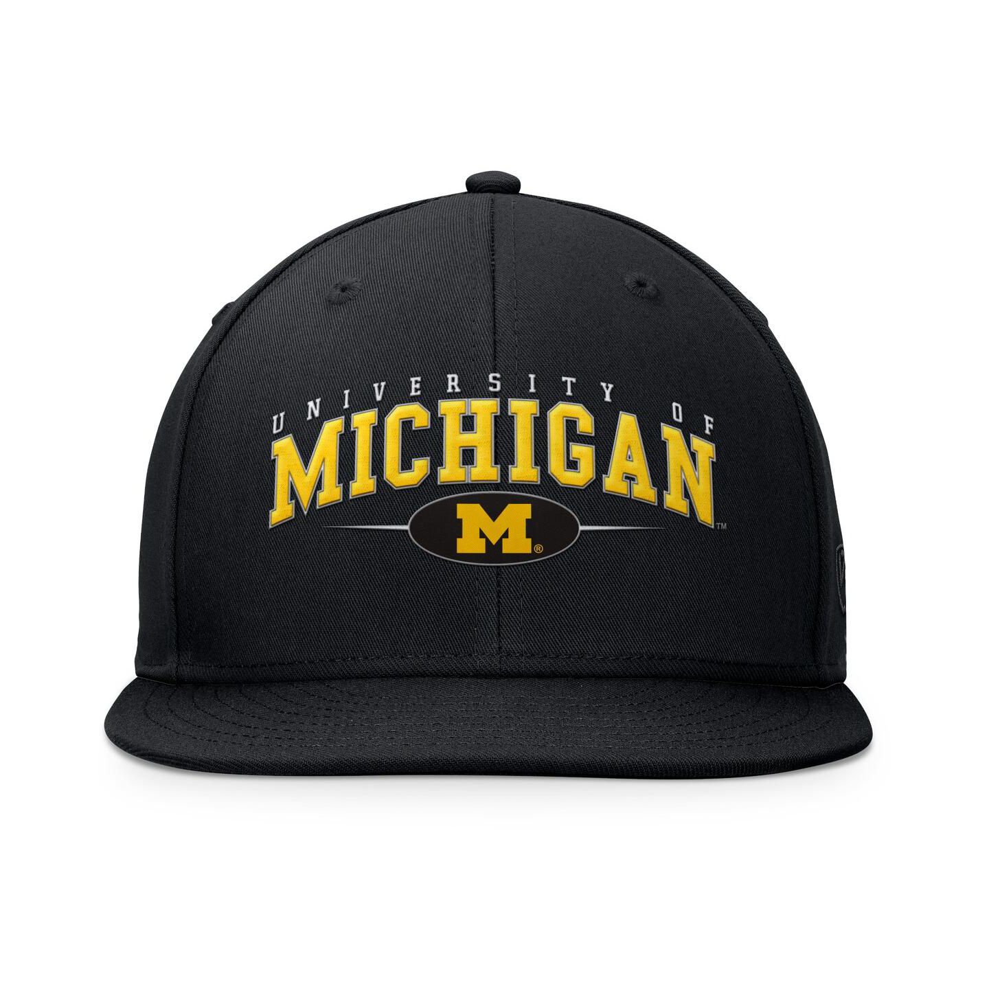 Мужская кепка Top of the World Black Michigan Wolverines Bullpen Snapback Hat — фото 4