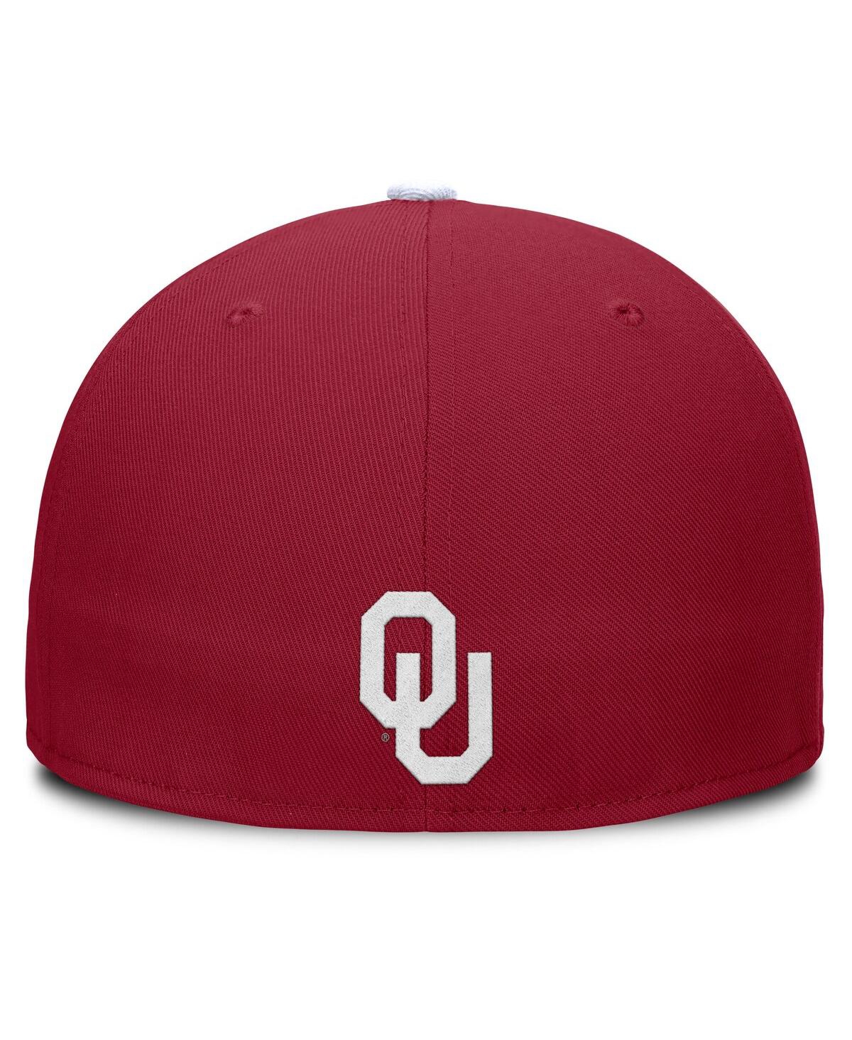 JORDAN MEN'S CRIMSON/WHITE OKLAHOMA SOONERS TWO-TONE PRIMETIME PERFORMANCE FITTED HAT 