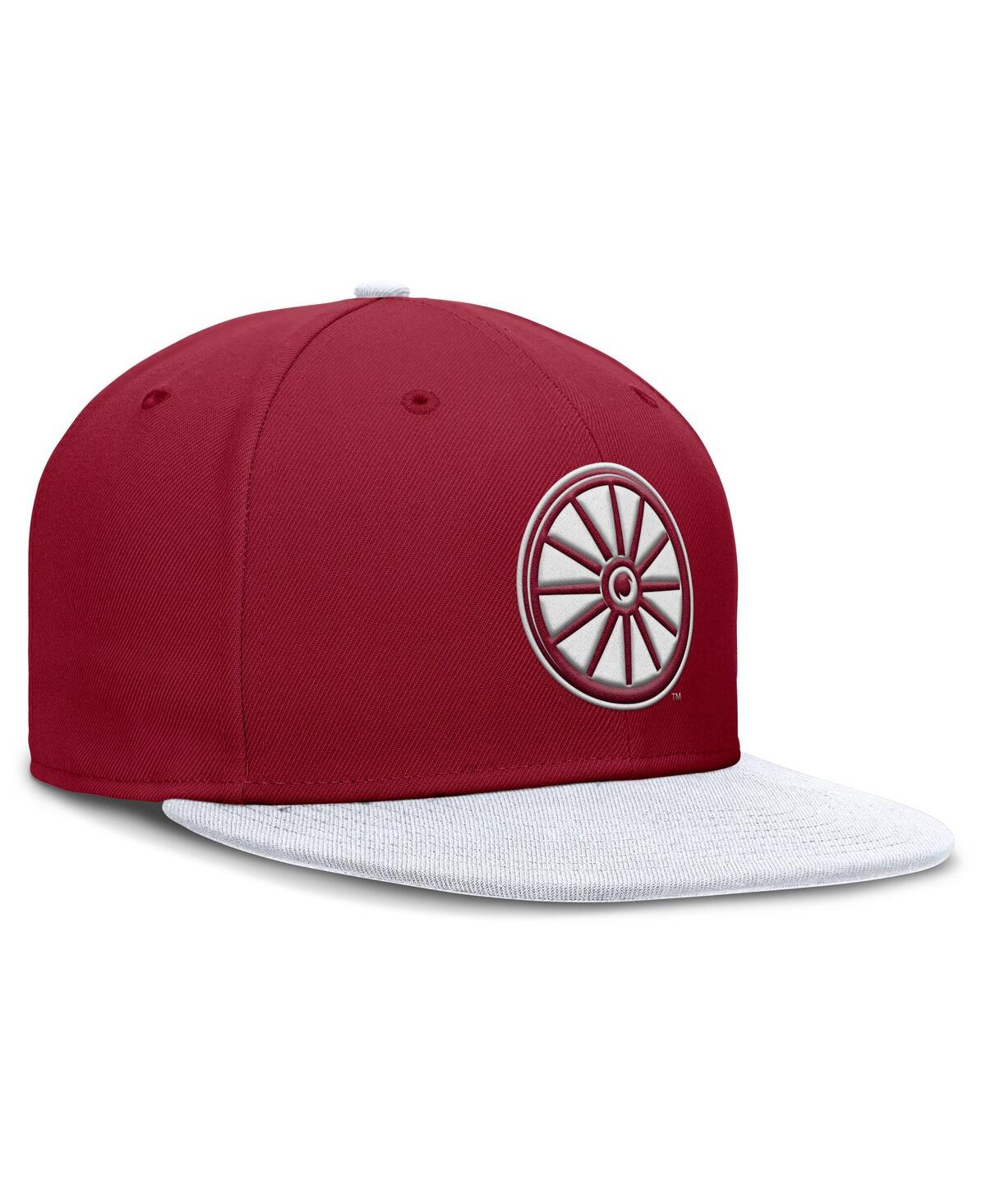 JORDAN MEN'S CRIMSON/WHITE OKLAHOMA SOONERS TWO-TONE PRIMETIME PERFORMANCE FITTED HAT 
