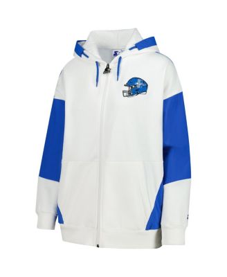 Women's White Detroit Lions Scrimmage Full-Zip Hoodie