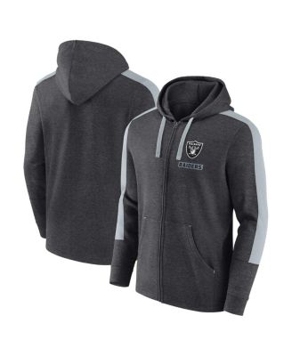 Fanatics - Men's Heather Charcoal Las Vegas Raiders Gains Full-Zip Hoodie