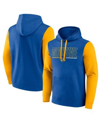 Logo Athletic - Men's Royal Golden State Warriors Outline Colorblock Pullover Hoodie
