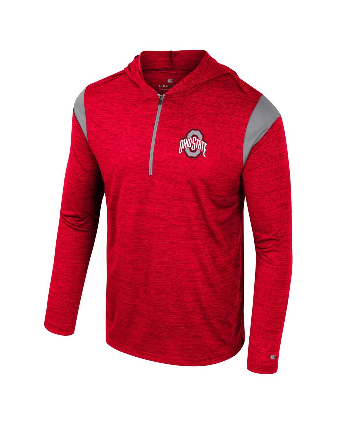 Colosseum Scarlet Ohio State Buckeyes Dozer Half-zip Windshirt In Scarlet