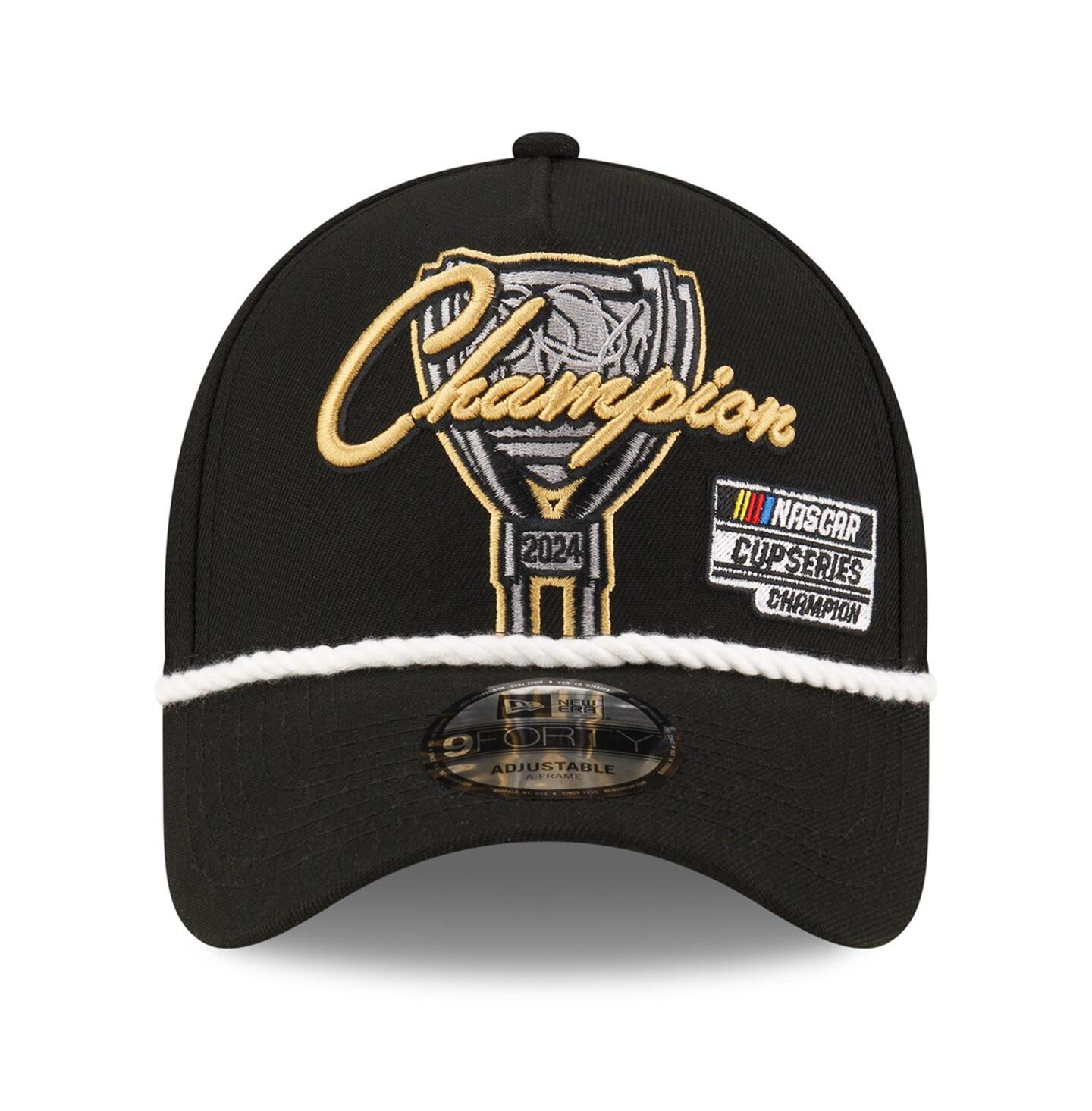 Мужская кепка New Era Black Joey Logano 2024 NASCAR Cup Series Champion 9FORTY Adjustable Hat — фото 4